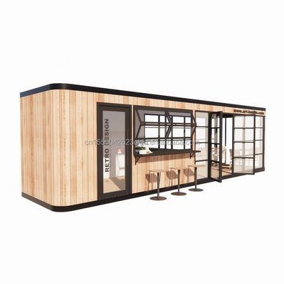 Ξενοδοχείο και πάρκο EU Container Coffee Bar κινητή ξύλινη δομή από χάλυβα Sunlight House Outdoor Bar