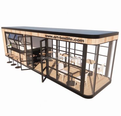 Ξενοδοχείο και πάρκο EU Container Coffee Bar κινητή ξύλινη δομή από χάλυβα Sunlight House Outdoor Bar