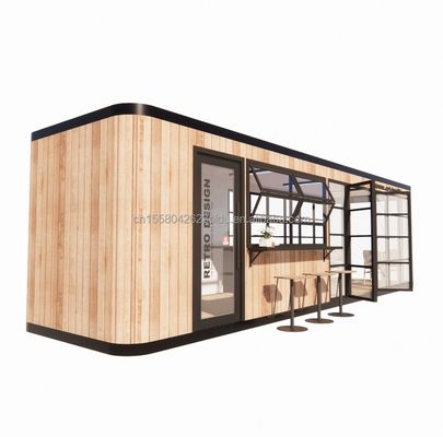 Ξενοδοχείο και πάρκο EU Container Coffee Bar κινητή ξύλινη δομή από χάλυβα Sunlight House Outdoor Bar