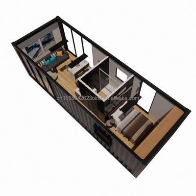Τείχος 50/75/100mm κύμα σάντουιτς πίνακα 20ft όμορφα Prefab κοντέινερ σπίτια με γαλβανισμένο χάλυβα