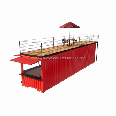Εμπορικό κατάστημα 20ft 40ft εμπορευματοκιβώτιο κατάστημα επέκτασης περίπτερο σχεδιασμό δικό σας εξωτερικό καφέ με παράθυρα από κράμα αλουμινίου