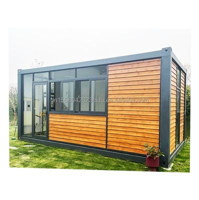 20ft κοντέινερ Γραφείο με τουαλέτα Prefab House ξύλινα κοντέινερ σπίτια γαλβανισμένο χάλυβα κάμψη 180g