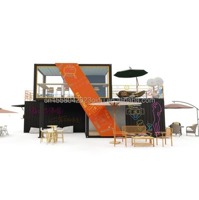 Τροποποιημένο 20 ποδιών 40 ποδιών Prefab Shipping Container Pop Up Coffee Shop Εστιατόριο Mobile Container Bar για τροποποιημένο σχεδιασμό