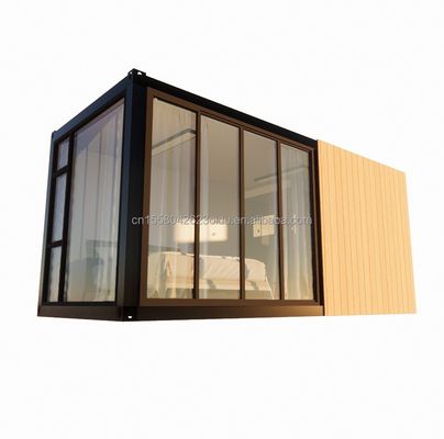 Ξύλινο ανθεκτικό χάλυβα Sun House 20ft επίπεδο κοντέινερ σπίτι με τοίχο 50/75/100mm κύμα σάντουιτς πάνελ