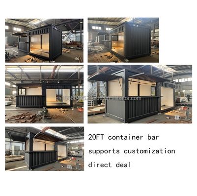 20ft Μίνι Pop-up Shop Κωνσταντίνος για Fast-Food Εστιατόριο Εστιατόριο Κιόσκι και Σπίτι Ζυγισμένο Χάλυβα Δυνατότητα κάμψης 180g