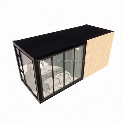 Ξύλινο ανθεκτικό χάλυβα Sun House 20ft επίπεδο κοντέινερ σπίτι με τοίχο 50/75/100mm κύμα σάντουιτς πάνελ
