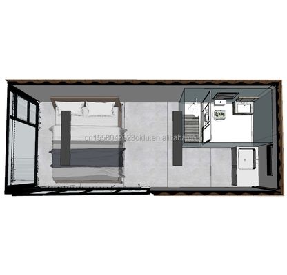Ξύλινο ανθεκτικό χάλυβα Sun House 20ft επίπεδο κοντέινερ σπίτι με τοίχο 50/75/100mm κύμα σάντουιτς πάνελ