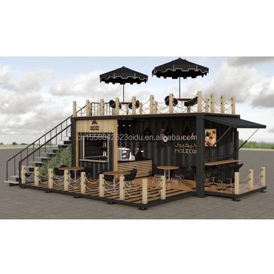 Σύγχρονο σχεδιασμό 20ft Custom Made Shipping Container Κήπος Καφετέρια Κινούμενο μπαρ Καφετέρια Εστιατόριο Εξωτερικό Steel Sandwich Panel