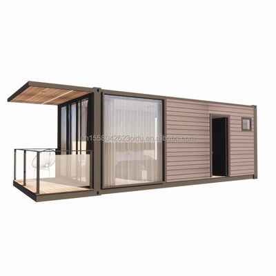 Τετραγωνικοί σωλήνες από γαλβανισμένο χάλυβα Προετοιμασμένο σπίτι εμπορευματοκιβωτίου Κινητό προετοιμασμένο σπίτι 20ft Μεταφορά Μικρά σπίτια προσαρμοσμένο χρώμα