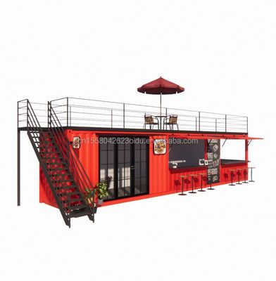 Σύγχρονη πολυτελή 20ft 10ft Mini Cafe Bar Εστιατόριο σπίτι κοντέινερ Καφετέρια Προσυσκευασμένο χάλυβα εσωτερικό σχεδιασμό για εμπορικό κέντρο