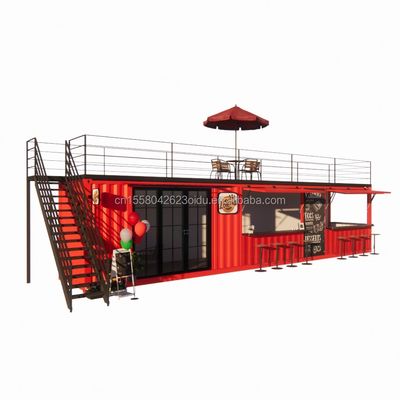 Σύγχρονη πολυτελή 20ft 10ft Mini Cafe Bar Εστιατόριο σπίτι κοντέινερ Καφετέρια Προσυσκευασμένο χάλυβα εσωτερικό σχεδιασμό για εμπορικό κέντρο