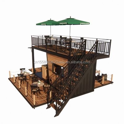 20ft Pop Up Container Bar And Coffee Shop Μοντυλικό Κινητό Κατάστημα Εύκολης Διακίνησης Χάλυβα Φρέμα Με Ζυγισμένο Χάλυβα