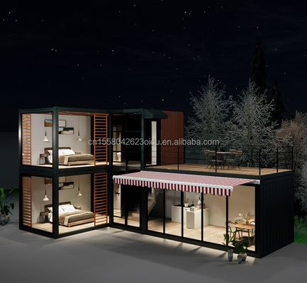 Σχεδιασμός Σιδηροδρομική δομή Μοδική βίλα Εύκολη συναρμολόγηση Σύγχρονη κατοικία Λοξοφόρο δοχείο Προσυσκευασμένα σπίτια επίπεδα δοχεία