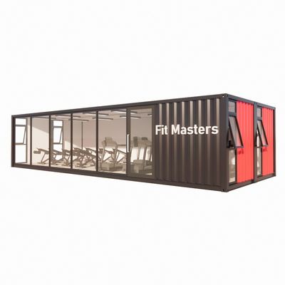 40ft Prefab Shipping Container Bar με τοίχους 50/75/100mm Wave Sandwich Panel