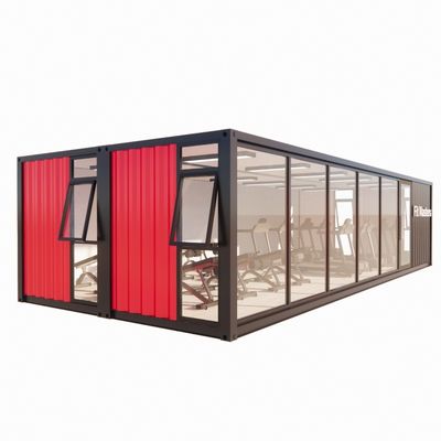 40ft Prefab Shipping Container Bar με τοίχους 50/75/100mm Wave Sandwich Panel
