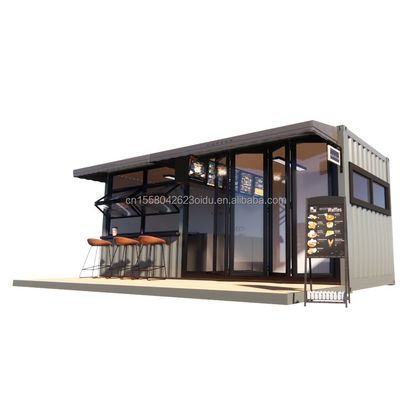 Εμπορικό κατάστημα 20ft Προσυσκευασμένο κοντέινερ μπάρα με 50/75/100mm κύμα σάντουιτς πάνελ τοίχοι φορητό και εύκολο στη ρύθμιση