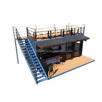 EU 20ft Food Stall δεύτερος όροφος κοντέινερ Καφετέρια κατασκευασμένη με γαλβανισμένους τετραγωνικούς σωλήνες χάλυβα και χάλυβα δομή