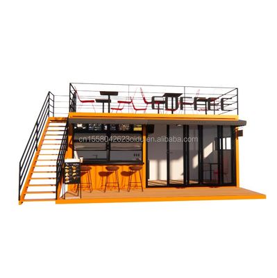 EU 20ft Food Stall δεύτερος όροφος κοντέινερ Καφετέρια κατασκευασμένη με γαλβανισμένους τετραγωνικούς σωλήνες χάλυβα και χάλυβα δομή