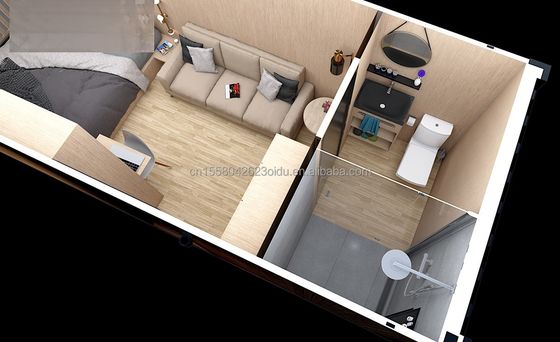20ft Custom επίπεδη συσκευασία ξύλινο δοχείο Prefab σπίτι για κήπο γραφείο ξενοδοχείο δοχείο σπίτια