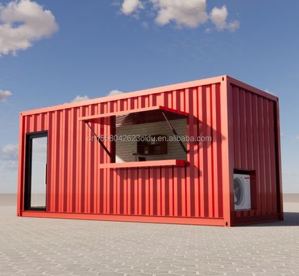 20ft Prefab Shipping Container Pop Up Coffee Shop Εστιατόριο Mobile Container Bar με μοντέρνο σχεδιασμό και στυλ μπάνιου