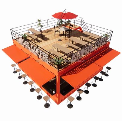 Μίνι κατάστημα 20ft Pop-up κατάστημα κοντέινερ μπαρ περίπτερο με ανθεκτικό μοντελοποιημένο σχεδιασμό και τοίχος 50/75/100mm κύμα σάντουιτς πάνελ
