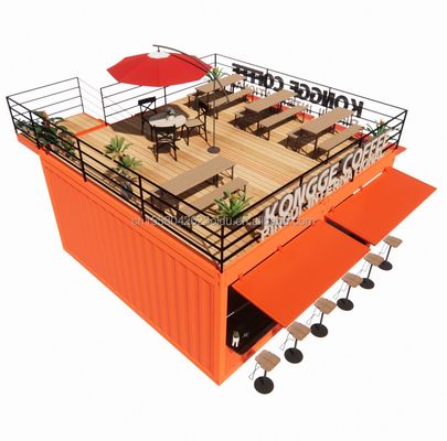 Μίνι κατάστημα 20ft Pop-up κατάστημα κοντέινερ μπαρ περίπτερο με ανθεκτικό μοντελοποιημένο σχεδιασμό και τοίχος 50/75/100mm κύμα σάντουιτς πάνελ