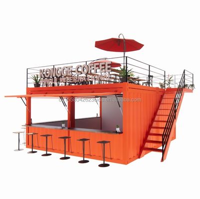 Μίνι κατάστημα 20ft Pop-up κατάστημα κοντέινερ μπαρ περίπτερο με ανθεκτικό μοντελοποιημένο σχεδιασμό και τοίχος 50/75/100mm κύμα σάντουιτς πάνελ