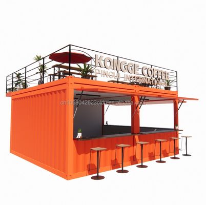 Μίνι κατάστημα 20ft Pop-up κατάστημα κοντέινερ μπαρ περίπτερο με ανθεκτικό μοντελοποιημένο σχεδιασμό και τοίχος 50/75/100mm κύμα σάντουιτς πάνελ