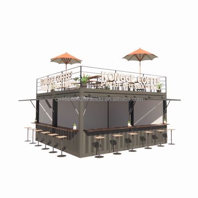 Προσυσκευασμένο Pop up Container Εστιατόριο Εστιατόριο Κίος τροφίμων δρόμου με γαλβανισμένα τετραγωνικά σωλήνες χάλυβα