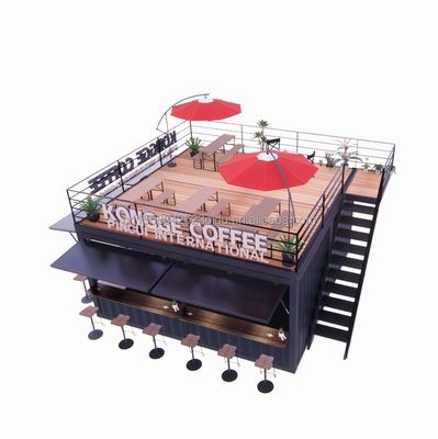 Προσυσκευασμένο Pop up Container Εστιατόριο Εστιατόριο Κίος τροφίμων δρόμου με γαλβανισμένα τετραγωνικά σωλήνες χάλυβα