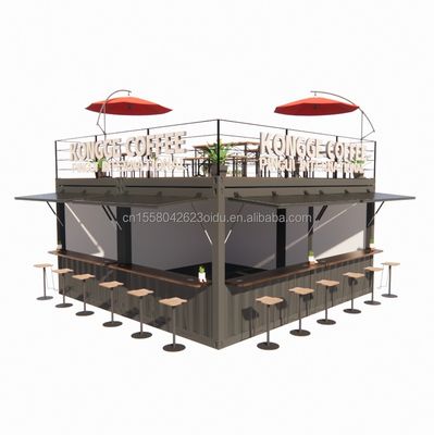 Προσυσκευασμένο Pop up Container Εστιατόριο Εστιατόριο Κίος τροφίμων δρόμου με γαλβανισμένα τετραγωνικά σωλήνες χάλυβα