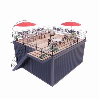 Προσυσκευασμένο Pop up Container Εστιατόριο Εστιατόριο Κίος τροφίμων δρόμου με γαλβανισμένα τετραγωνικά σωλήνες χάλυβα