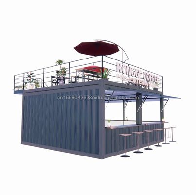 Προσυσκευασμένο Pop up Container Εστιατόριο Εστιατόριο Κίος τροφίμων δρόμου με γαλβανισμένα τετραγωνικά σωλήνες χάλυβα