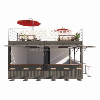 Προσυσκευασμένο Pop up Container Εστιατόριο Εστιατόριο Κίος τροφίμων δρόμου με γαλβανισμένα τετραγωνικά σωλήνες χάλυβα