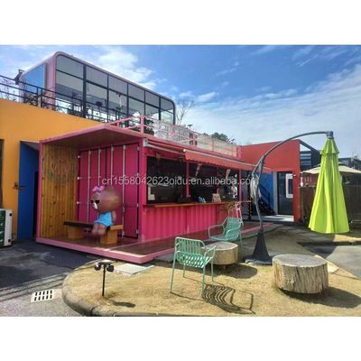 20ft Flat Mobile Container Κατάστημα Καταστήματα Καφέ Καταστήματα λιανικής πώλησης Σταθμός με 50mm Wave Sandwich Panel Τείχος για το ξενοδοχείο