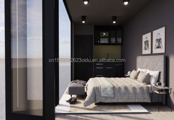 Εύκολη εγκατάσταση 20ft Prefab Shipping Container Σπίτια με μπάνιο και τοίχο 50/75/100mm Wave Sandwich Panel