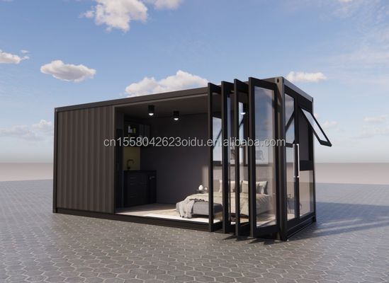 Εύκολη εγκατάσταση 20ft Prefab Shipping Container Σπίτια με μπάνιο και τοίχο 50/75/100mm Wave Sandwich Panel