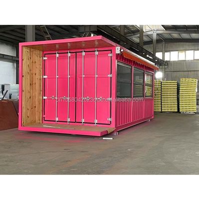 20ft Flat Mobile Container Κατάστημα Καταστήματα Καφέ Καταστήματα λιανικής πώλησης Σταθμός με 50mm Wave Sandwich Panel Τείχος για το ξενοδοχείο