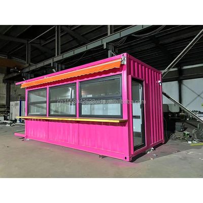 20ft Flat Mobile Container Κατάστημα Καταστήματα Καφέ Καταστήματα λιανικής πώλησης Σταθμός με 50mm Wave Sandwich Panel Τείχος για το ξενοδοχείο