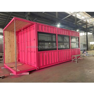 20ft Flat Mobile Container Κατάστημα Καταστήματα Καφέ Καταστήματα λιανικής πώλησης Σταθμός με 50mm Wave Sandwich Panel Τείχος για το ξενοδοχείο