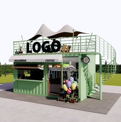 Ζυγισμένο χάλυβα κάμψη 20ft προκατασκευασμένο δοχείο για εξατομικευμένο χρώμα εστιατόριο καφέ καφετέρια μπαρ