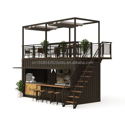 Προσαρμοσμένο χρώμα 20ft ή 40ft Luxury Shipping Container Bar Προετοιμασμένο αναδιπλούμενο καφέ