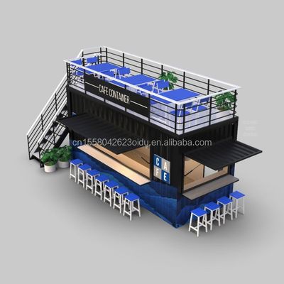 Προσαρμοσμένο χρώμα 20ft ή 40ft Luxury Shipping Container Bar Προετοιμασμένο αναδιπλούμενο καφέ