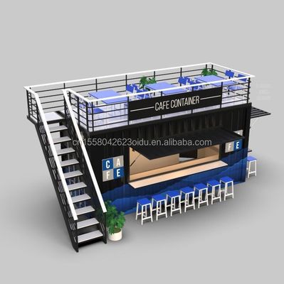 Προσαρμοσμένο χρώμα 20ft ή 40ft Luxury Shipping Container Bar Προετοιμασμένο αναδιπλούμενο καφέ