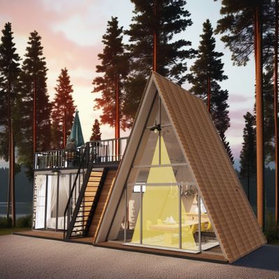 Το ξενοδοχείο Resort Prefab Container House με ένα κρεβάτι μπάνιο κουζίνα και σάντουιτς Πύλη σε μοντέρνο τριγωνικό σχήμα