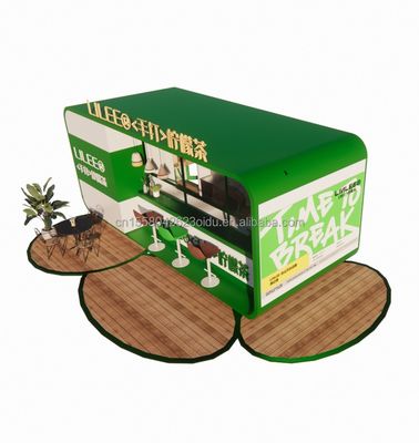 Μοντωπική προετοιμασμένη μεταφορά εμπορευματοκιβωτίου εστιατόριο 20ft καφετέρια με γαλβανισμένο χάλυβα τετραγωνικά σωλήνες χάλυβα πλαίσιο