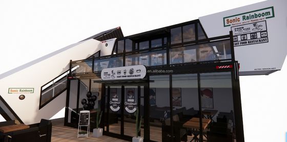 Επεκτάσιμος προετοιμασμένος αναδιπλούμενος κοντέινερ Σπίτι κήπου με γαλβανισμένους τετραγωνικούς σωλήνες χάλυβα Κύρια δομή Κινέζικο στυλ σχεδιασμού