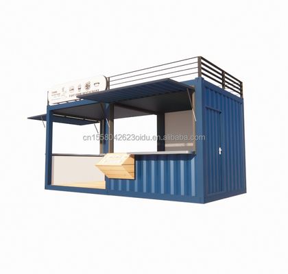 20ft ή 40ft χάλυβα πλαίσιο επεκτάσιμη κινητή καφετέρια Pop Up Shipping Container Shop με γαλβανισμένο ατσάλι κάμψη