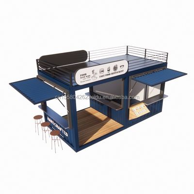 20ft ή 40ft χάλυβα πλαίσιο επεκτάσιμη κινητή καφετέρια Pop Up Shipping Container Shop με γαλβανισμένο ατσάλι κάμψη