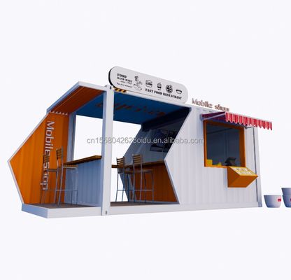 20ft ή 40ft χάλυβα πλαίσιο επεκτάσιμη κινητή καφετέρια Pop Up Shipping Container Shop με γαλβανισμένο ατσάλι κάμψη